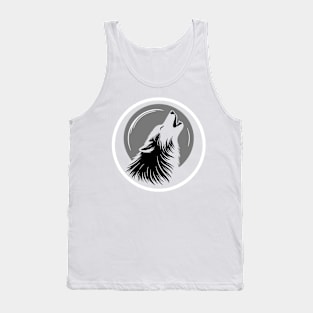 Wolf Howling At The Moon White Tank Top
